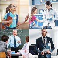 Vista 6 de Paquete de 10 portatarjetas de identificación con clip de metal para tarjetas de identificación, soporte de plástico para tarjetas de identificación