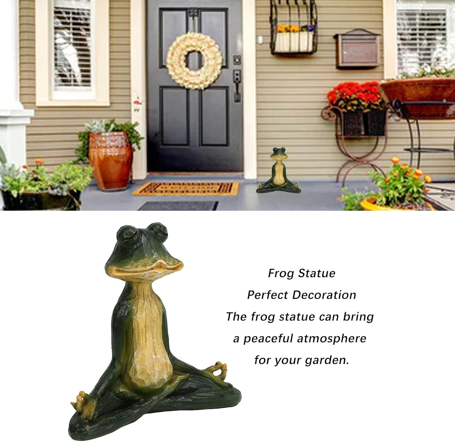 Topyond Yoga Frog Statue, Resin Yoga Figurine Home Decor, 5.9in Relaxing Meditation Decor, Garden Decor Figurine for Yoga Meditation Lovers, for Tabletop Office Desktop