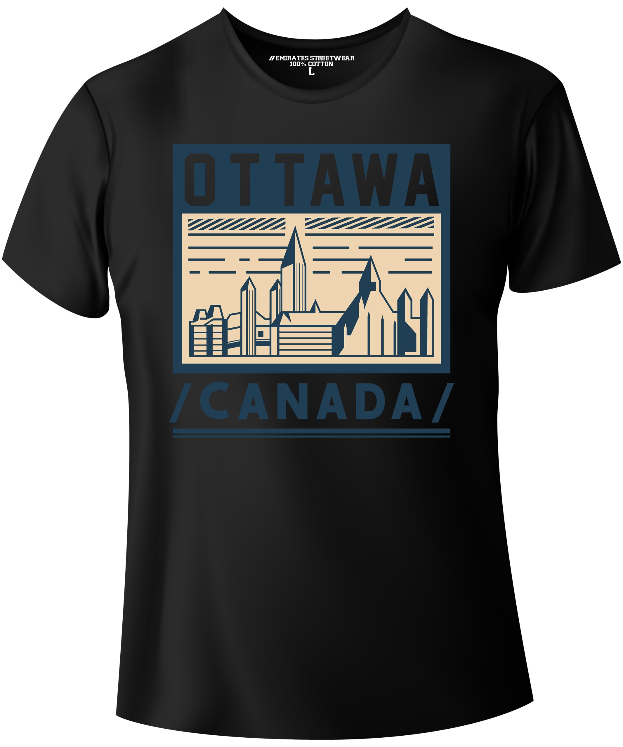Emirates StreetwearOttawa Canada, Famous World City T-Shirt for Men or Women, Unisex Tee, D-0062