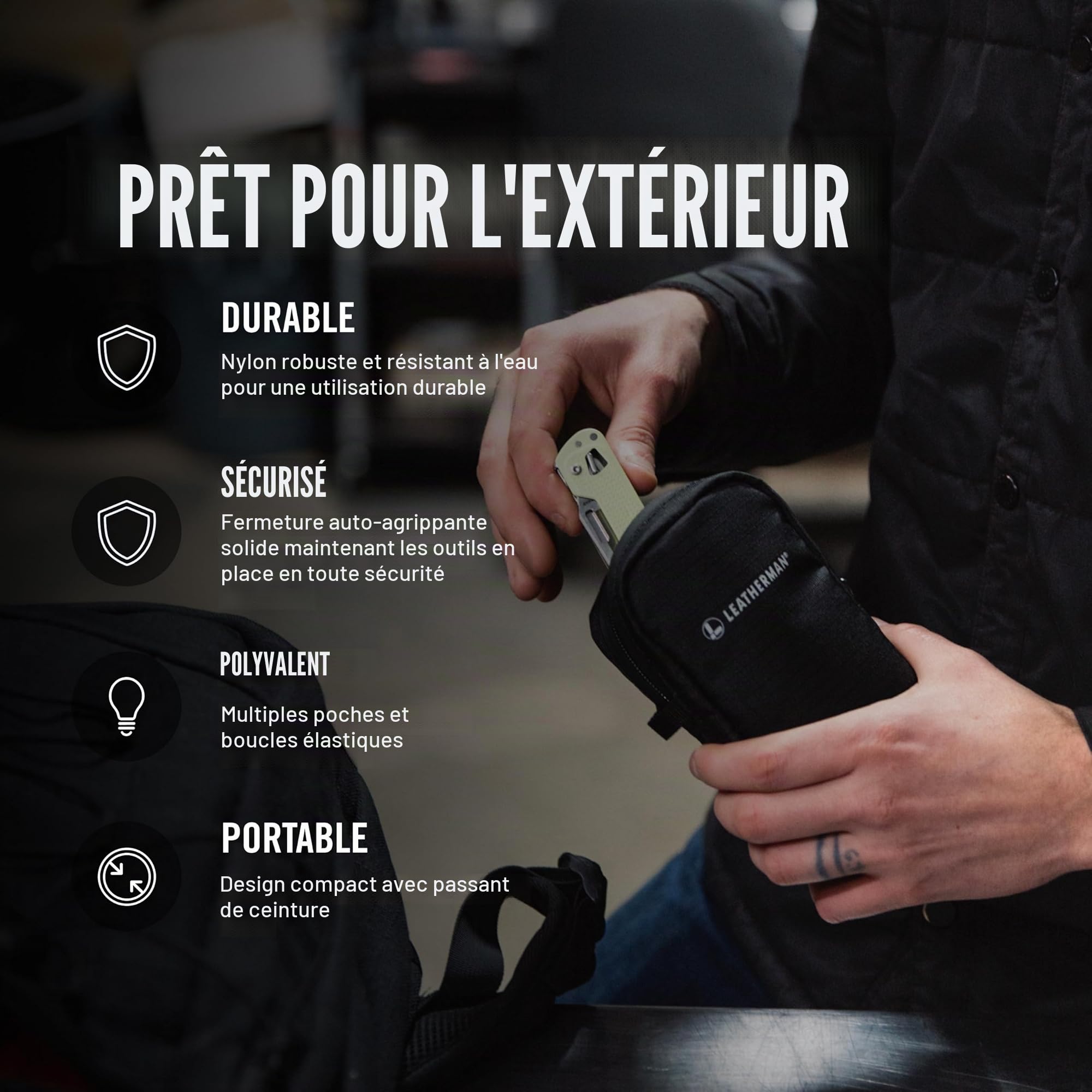 Leatherman Tool Pouch - Pochette de Transport Polyvalente pour les Outils Multifonction, Noir