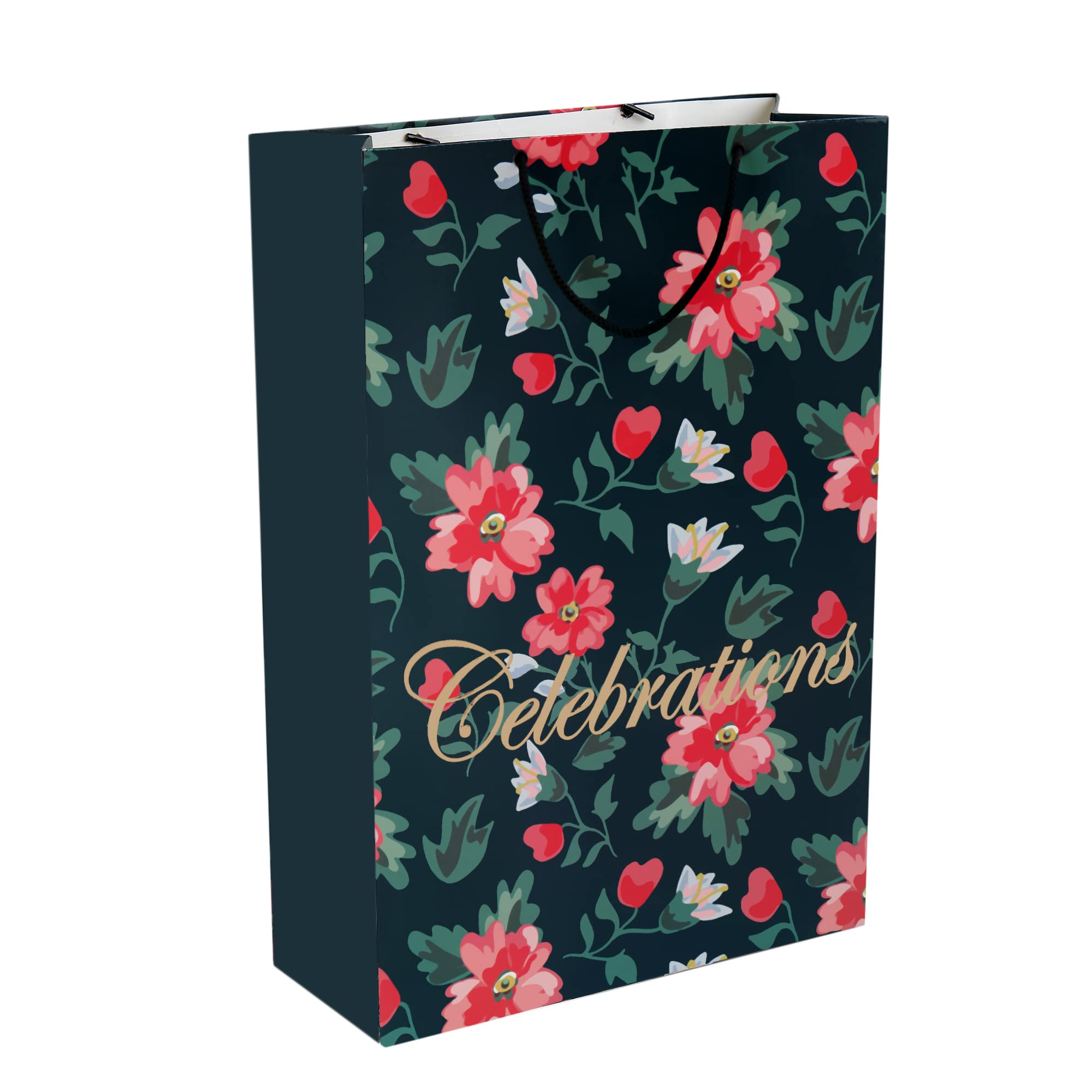 FONSIE Celebrations Jumbo opakowanie 5 szt. papierowych torebek na prezent, na powrót, baby shower, ślub, urodziny, prezenty festiwalowe, uniwersalna (43 x 30 x 11 cm) torba
