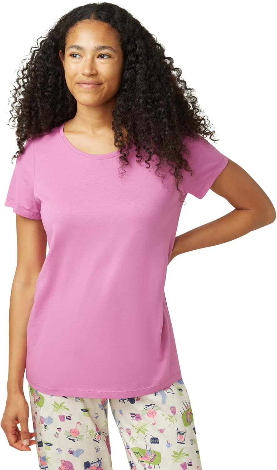 HUE Women's 3/4 Sleeve V-Neck Sleep Tee