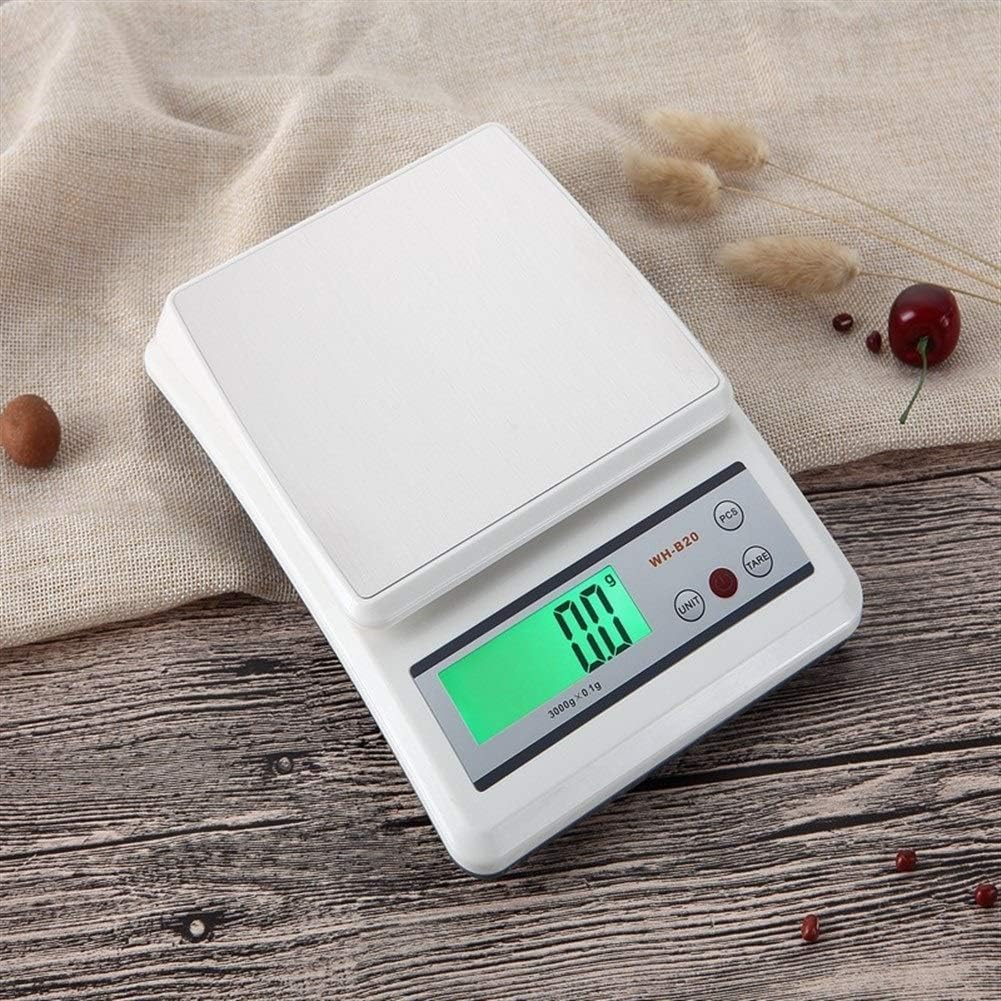 Báscula digital de cocina, báscula electrónica de alta precisión de 3 kg y 0,1 g, con función de conteo y pesaje (3 kg/0,1 g)