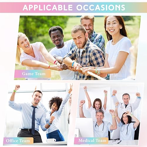 Vista 58 de Liliful 100 pulseras de goma de silicona para mujeres y hombres (verde)