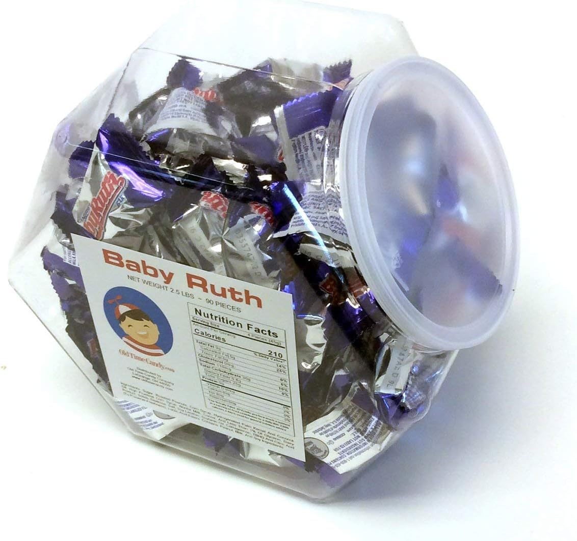 Old Time Candy Baby Ruth Mini Bars - 2.5 lb Plastic Tub (94 ct)