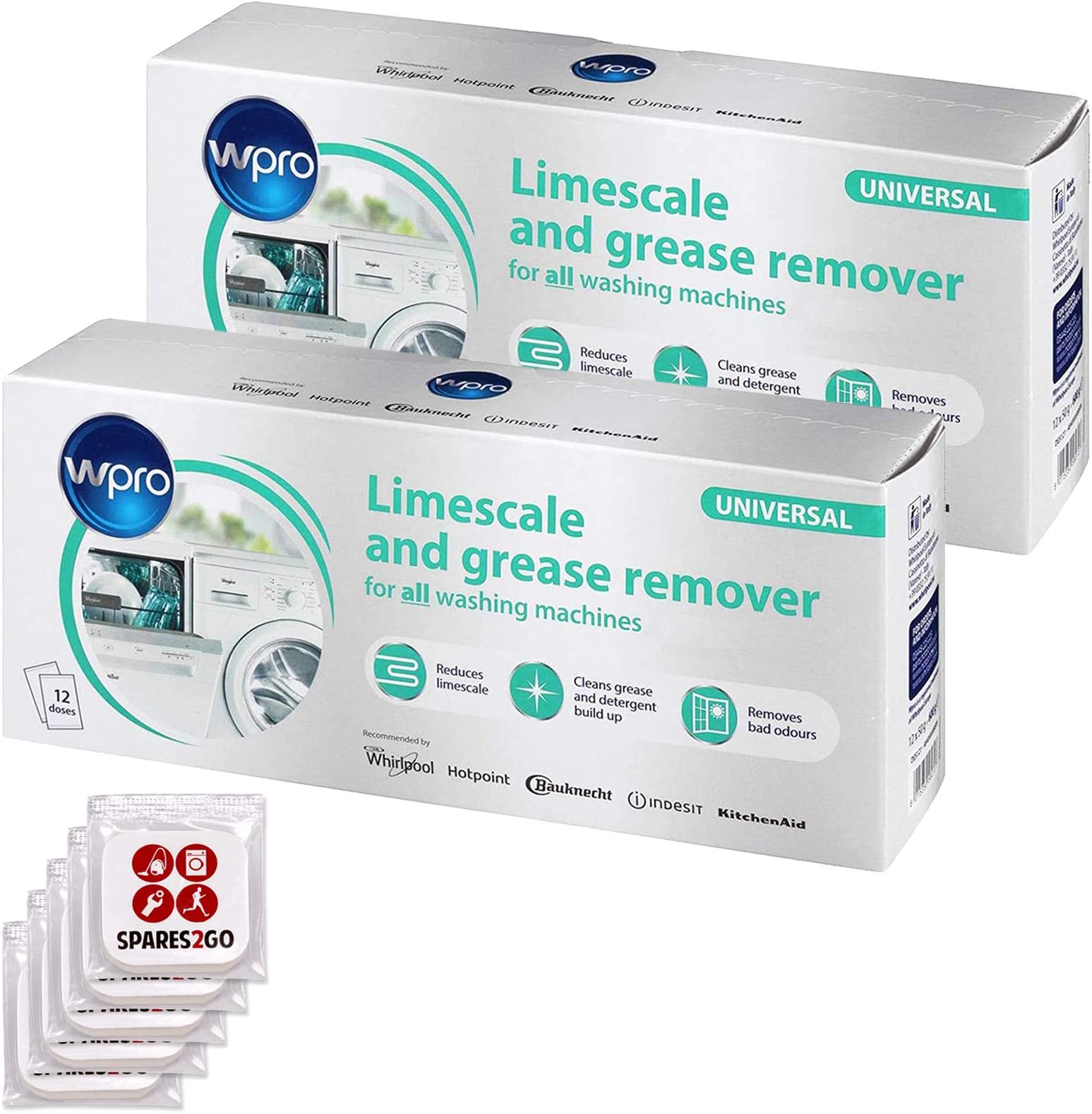 Wpro DES121 C00424828 Descaler in Bags for Washing Machines and