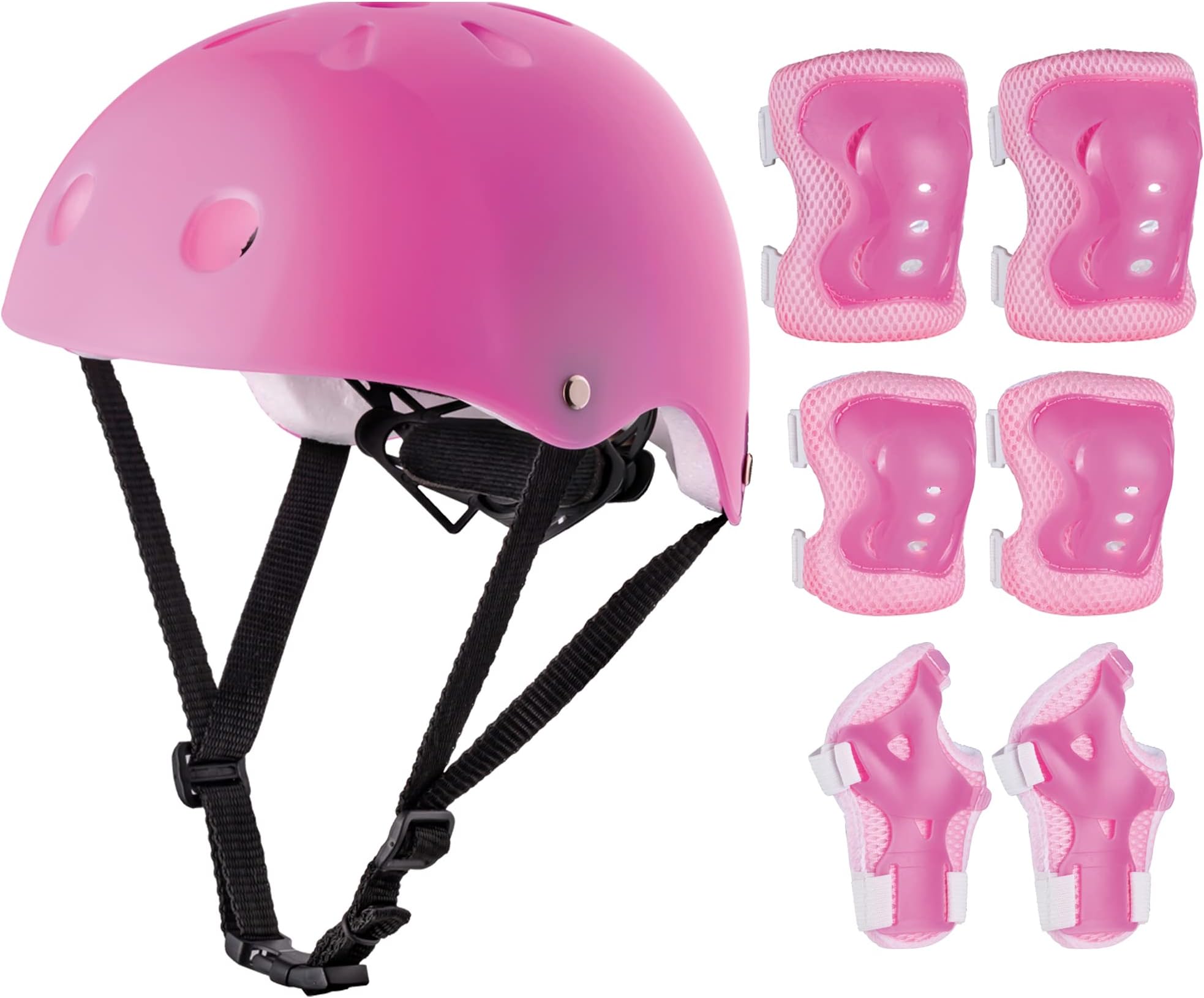 Think Gizmos Kids Adjustable Helmet and Pad Set for Ages 6+ Bike Helmet, Knee, Elbow and Wrist Pads for Roller Skating, Skateboarding, Scooting and Bike Riding