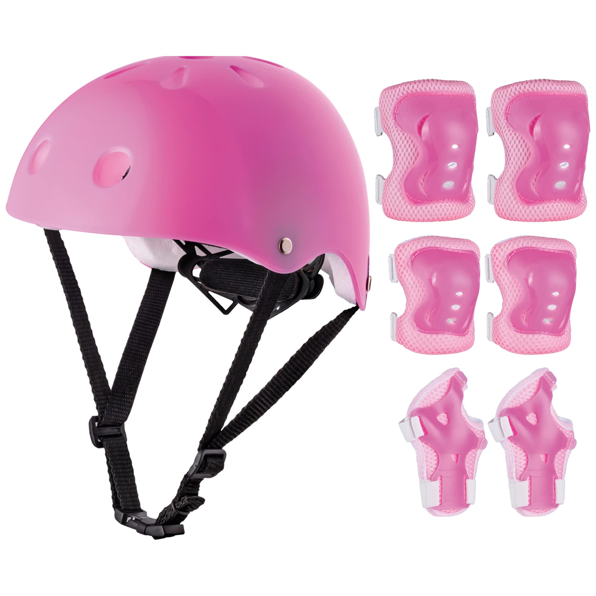 Think Gizmos Kids Adjustable Helmet and Pad Set for Ages 6+ Bike Helmet, Knee, Elbow and Wrist Pads for Roller Skating, Skateboarding, Scooting and Bike Riding