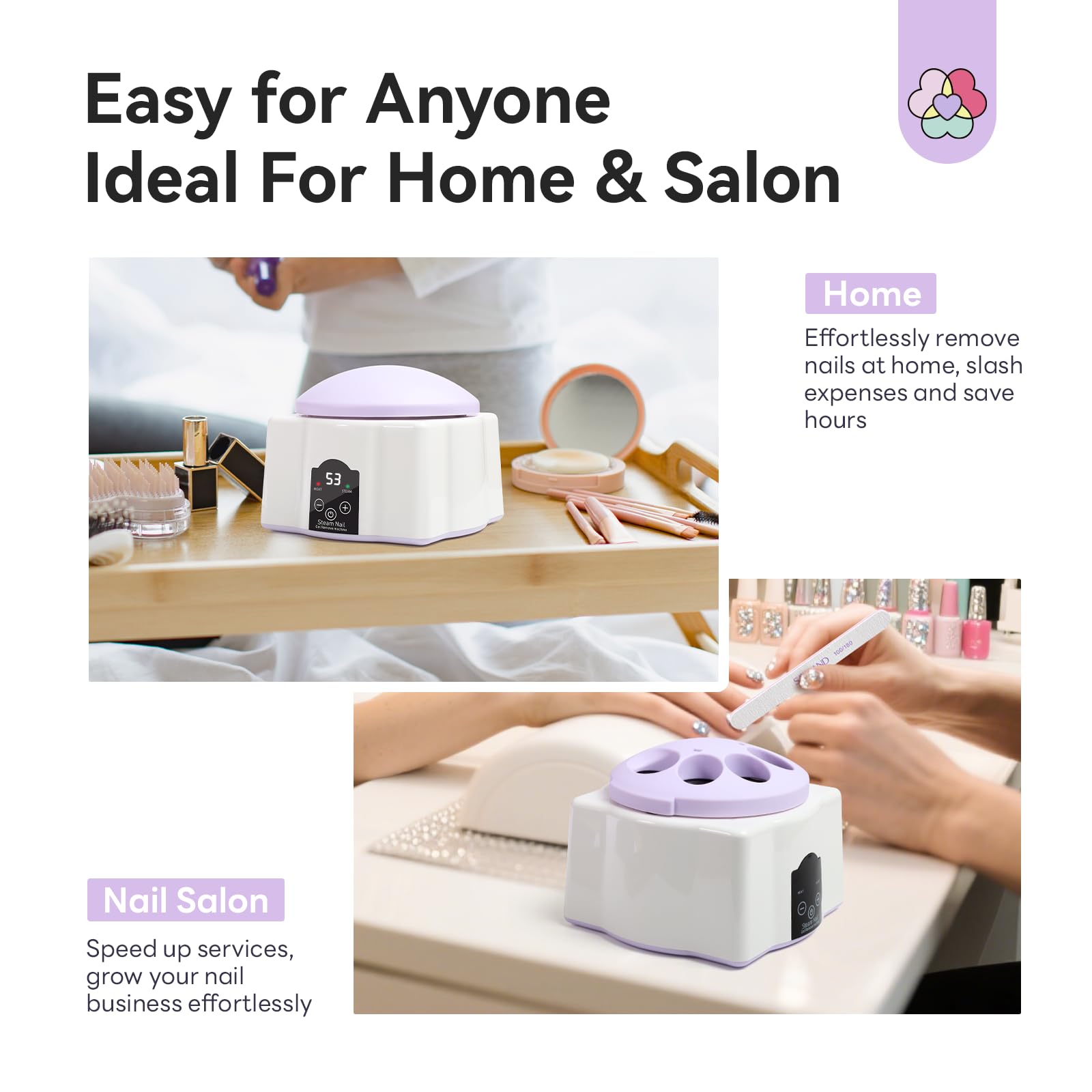 SAVILAND Steam Nail Polish Remover Machine with Nail Soaking Bowl