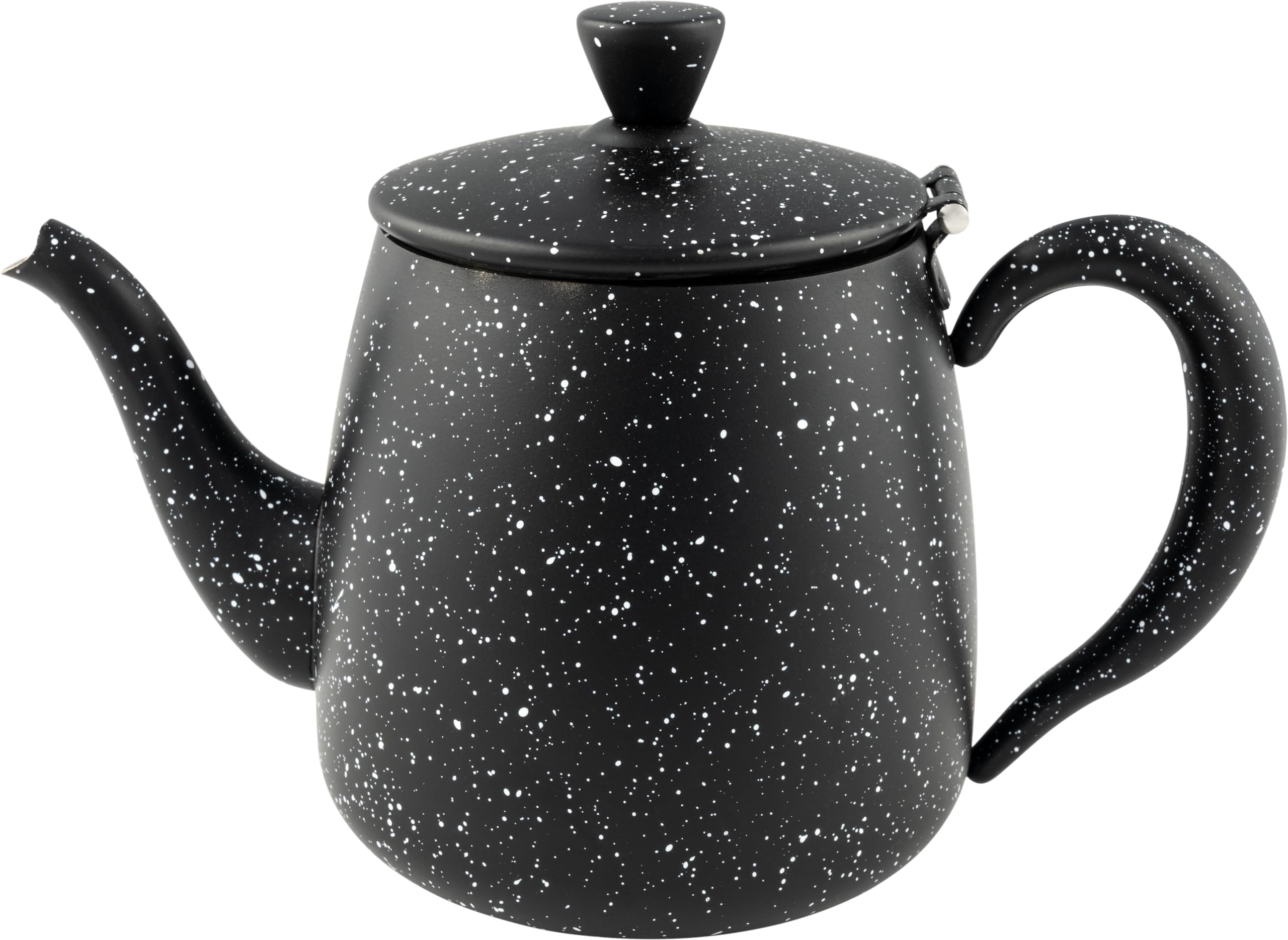 Café Olé Teekanne Schwarz Granit – 995 ml, Tropffreier Ausguss, Hohle Griffe, Klappdeckel