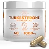 Turkesterone & Tongkat Ali 1000mg Supplement - 500mg Ajuga Turkestanica Per Serving Increase Stamina&comma; Lean Muscle Growth & Recovery - Made in The USA &lpar;60 Capsules&rpar;