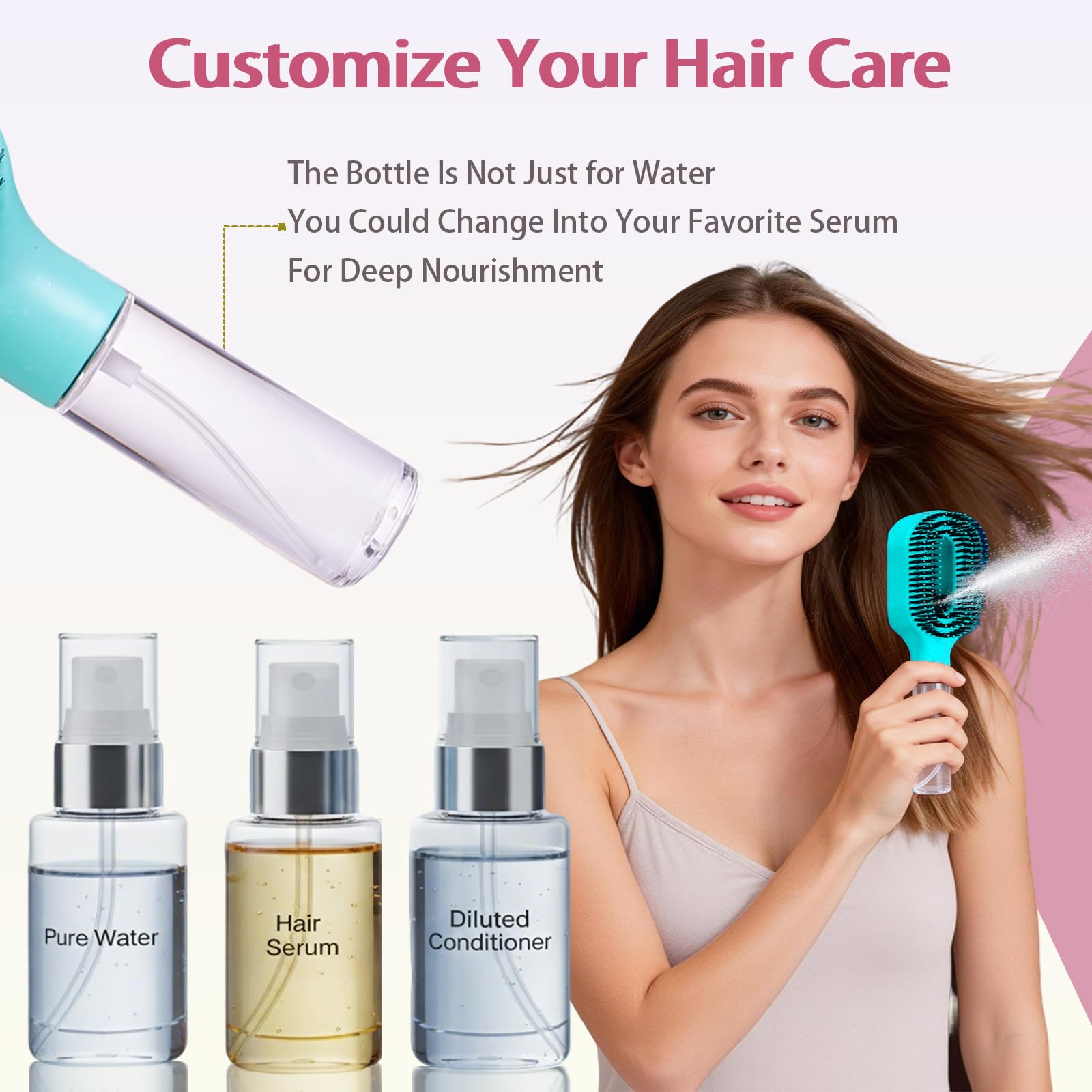 ヘアミスト ブラシ Amazon.com : Hair Brush with Water Spray, 2-in-1 Detangling Tool