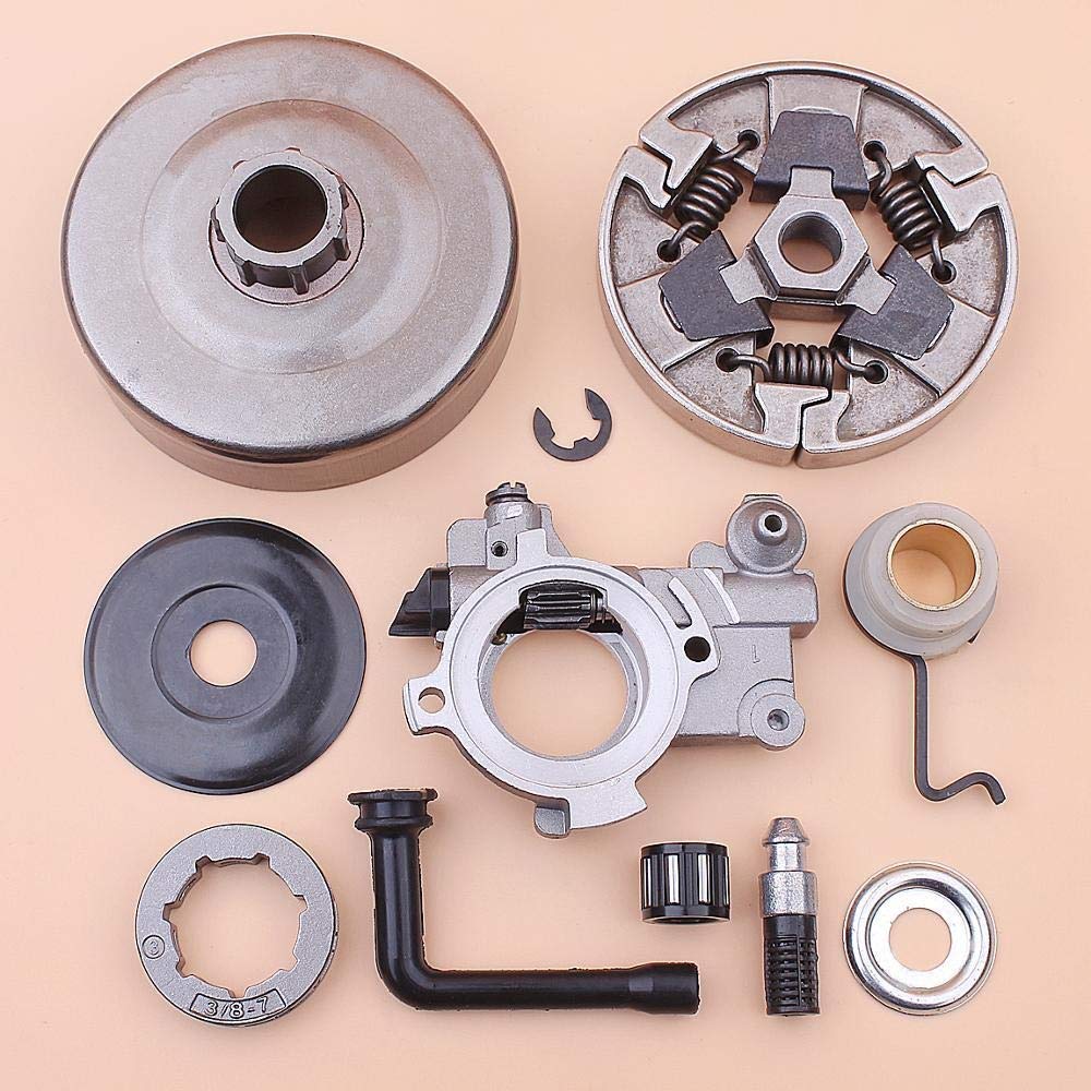 Tiempo Beixi 3/8" Gusano Embrague Engranaje del Cilindro de la Bomba de Aceite del Engranaje del Borde Line Filter Kit Compatible con Stihl MS660 Motosierra 066 1.122 160 2.900
