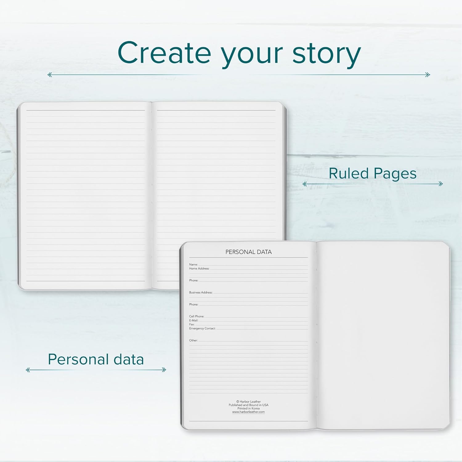 Harbor Journal Notebook Lined Large - 192 Acid-Free Pages - Elegant SoftCover Vegan Faux Leather - Book Bound & Lay Flat - for Men & Women, Journaling Writing - Cambridge Super Sonic - 9.75” x 7.5”
