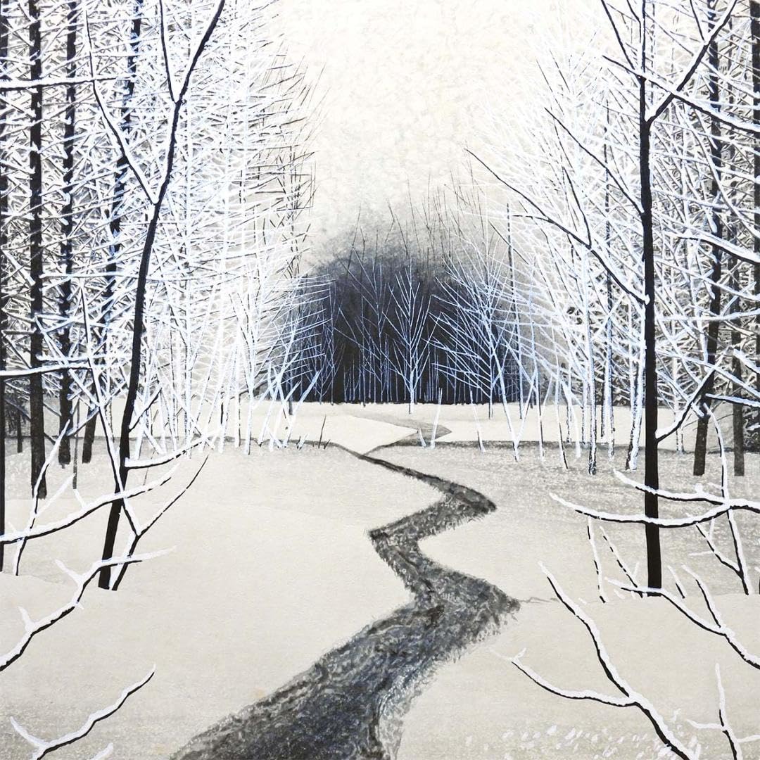 Amazon.co.jp: 加山又造 雪 風景画 雪景色 冬 額装 日本画家 木版画 