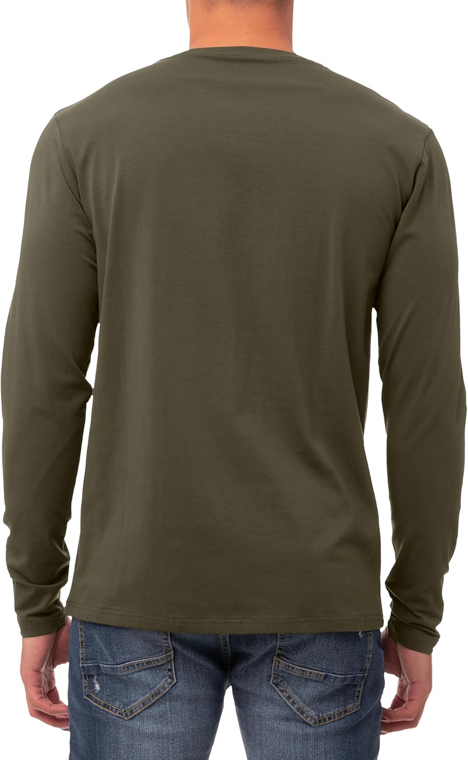 X RAY Men's Crewneck & Hooded Long Sleeve T-Shirt, 95% Cotton Stretch Slim Fit Basic Shirt for Men - Image 3