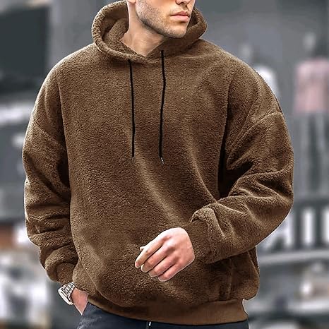 Mens Sweatshirts Brown Hoodie Target Sherpa Pullover Womens Fuzzy