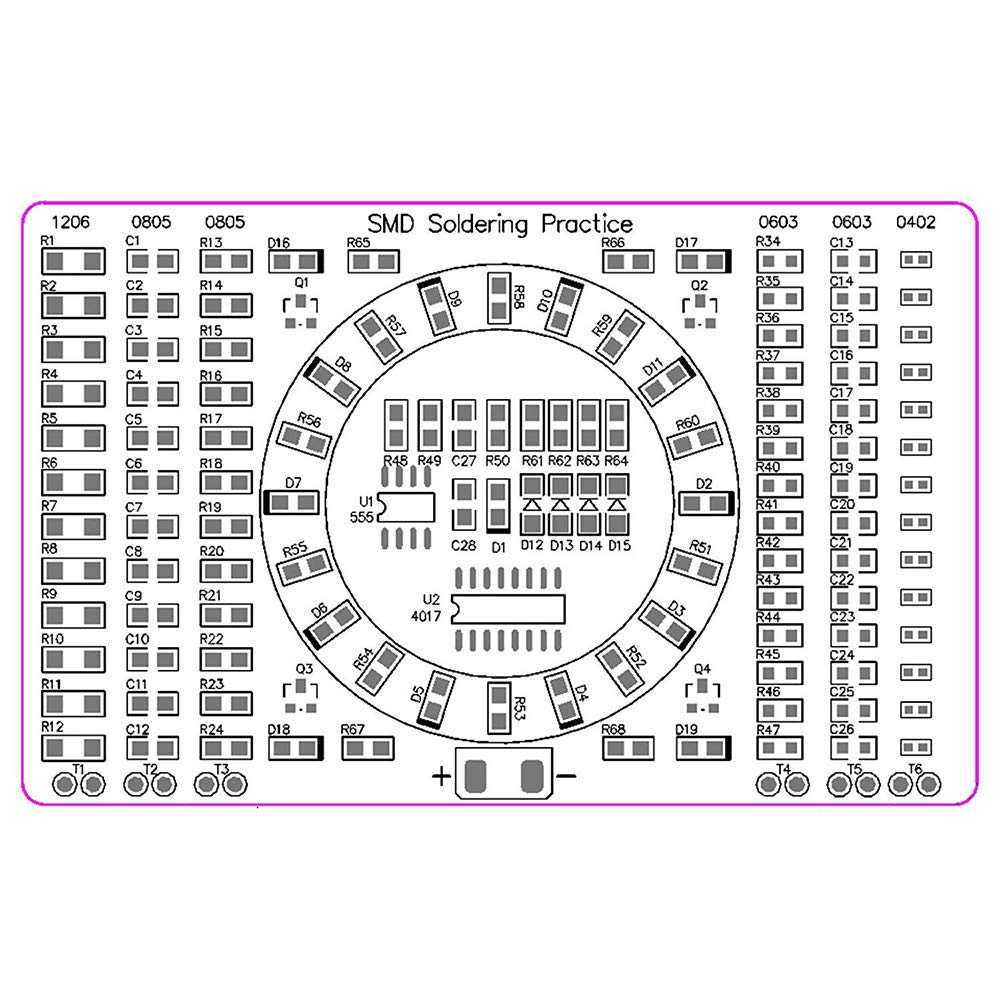SMD zestaw do ćwiczeń lutowania DIY SMD SMT komponenty CD4017 obrotowy NE555 - ćwiczenia lutowania deska do ćwiczeń DIY