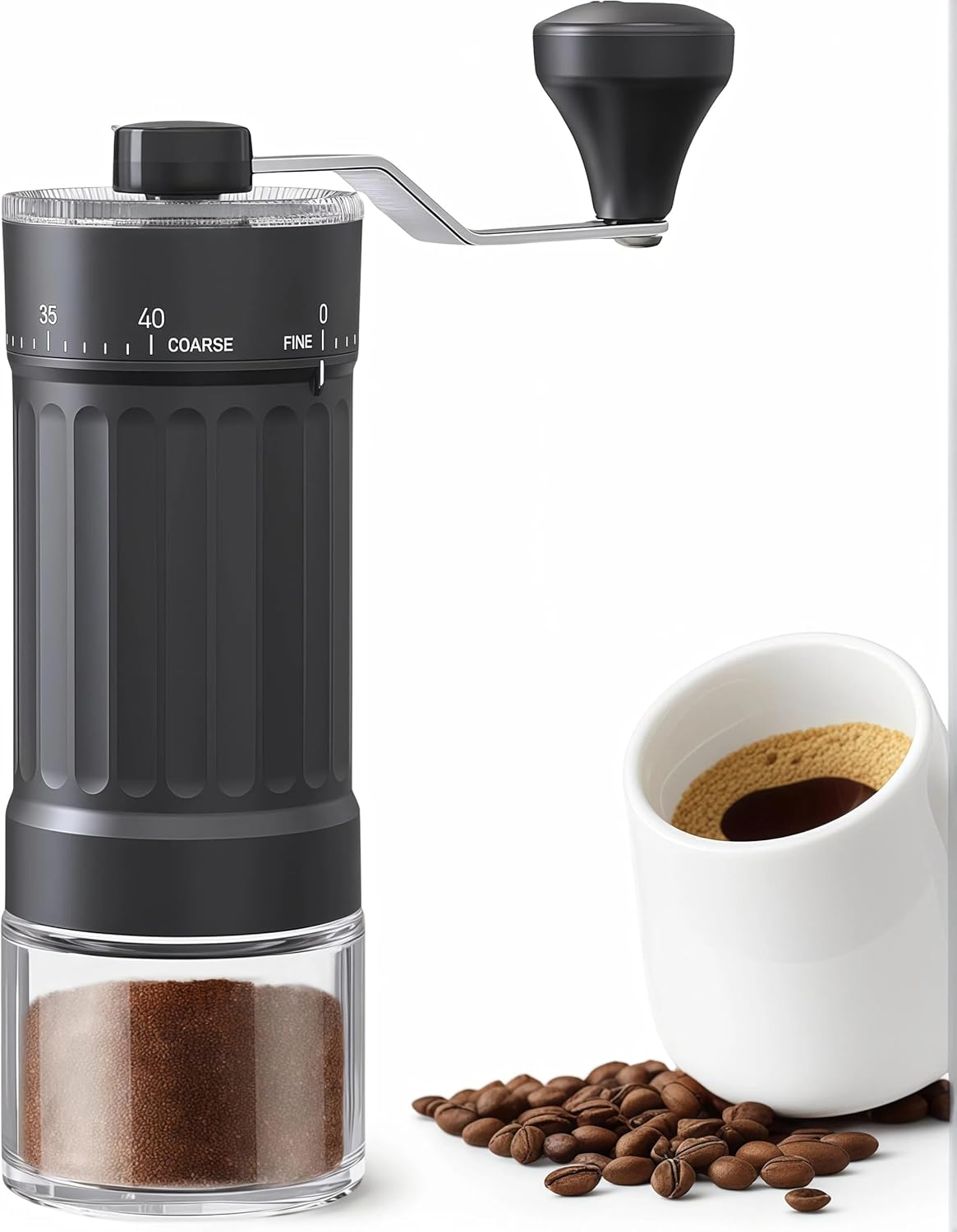 Manual Coffee Grinder, Burr Coffee Bean Grinder, Adjustable Portable Coffee Grinder with 30g Capacity, Ideal for Travel, Camping, Office, Espresso, Pour Over, etc