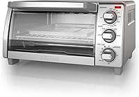 BLACK+DECKER 4-Slice Toaster Oven Stainless Steel Natural Convection TO1760SS Bake Broil Toast
