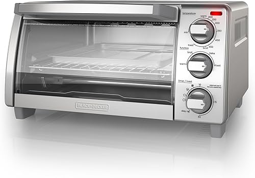 Miniatura 2 de BLACK+DECKER Horno tostador de 4 rebanadas con plancha compacta de vapor fácil, placa antiadherente, SmartSteam, antigoteo
