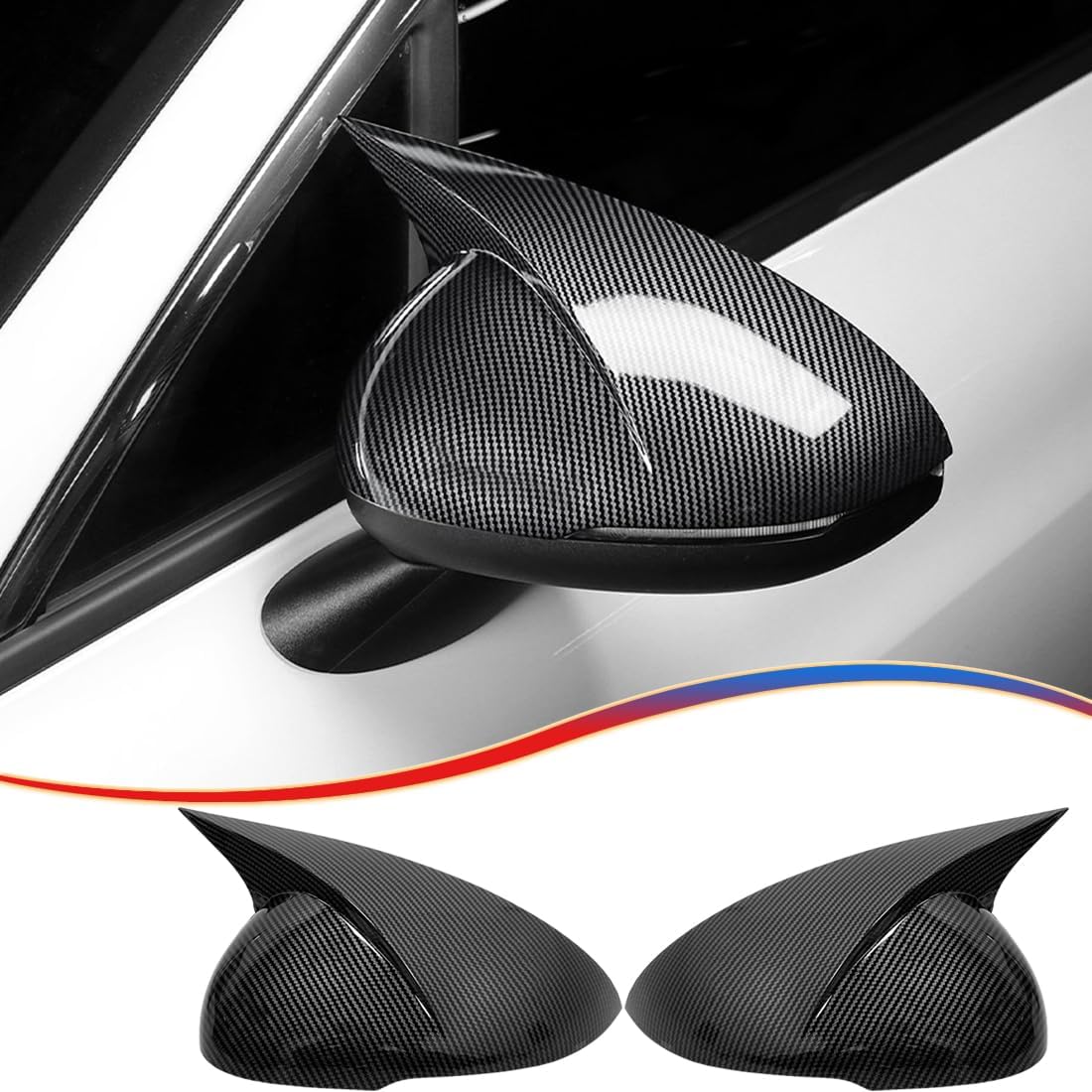 Rear View Mirror Cover，for Kia K5/Optima 2021 2022 2023 2024 2025 Carbon Fiber Turn Signal Housing Cover Horned Mirror Cover Sets Accessories