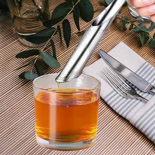 Miniatura 7 de Malla de filtro de té de acero inoxidable 2PCS con mango de gancho, difusor de té de acero inoxidable, infusor de té de hoja suelta (2PCS)