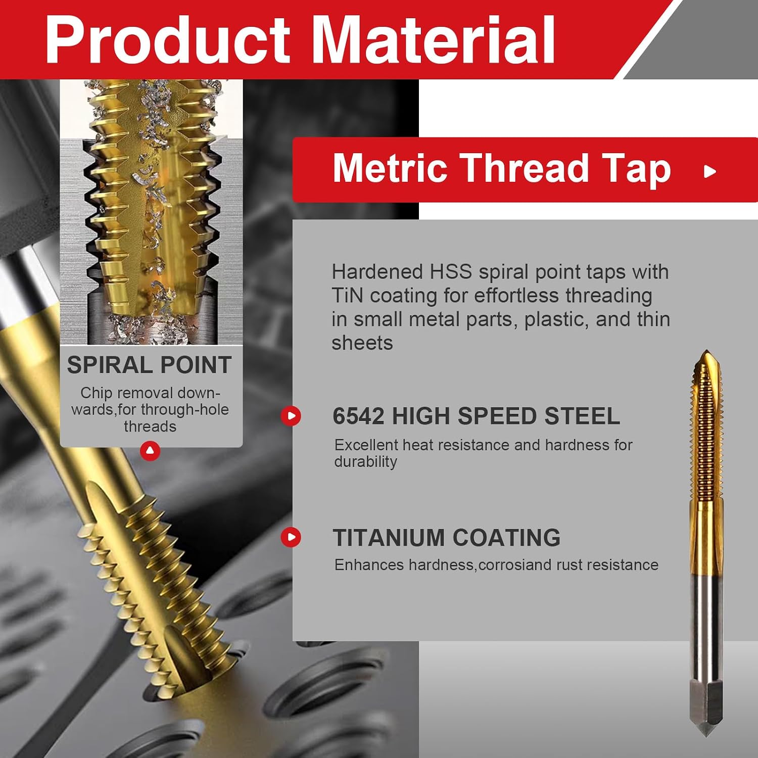 M4x0.7 Tap and 3.3mm Drill Bit Set, HSS M2 Taps and M35 Cobalt Drill Bits