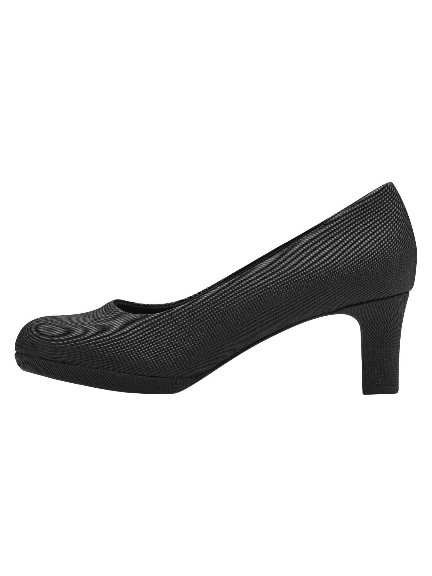 Jana Women’s Pumps with Block Heel Vegan, Black Glitter, 3,5 UK