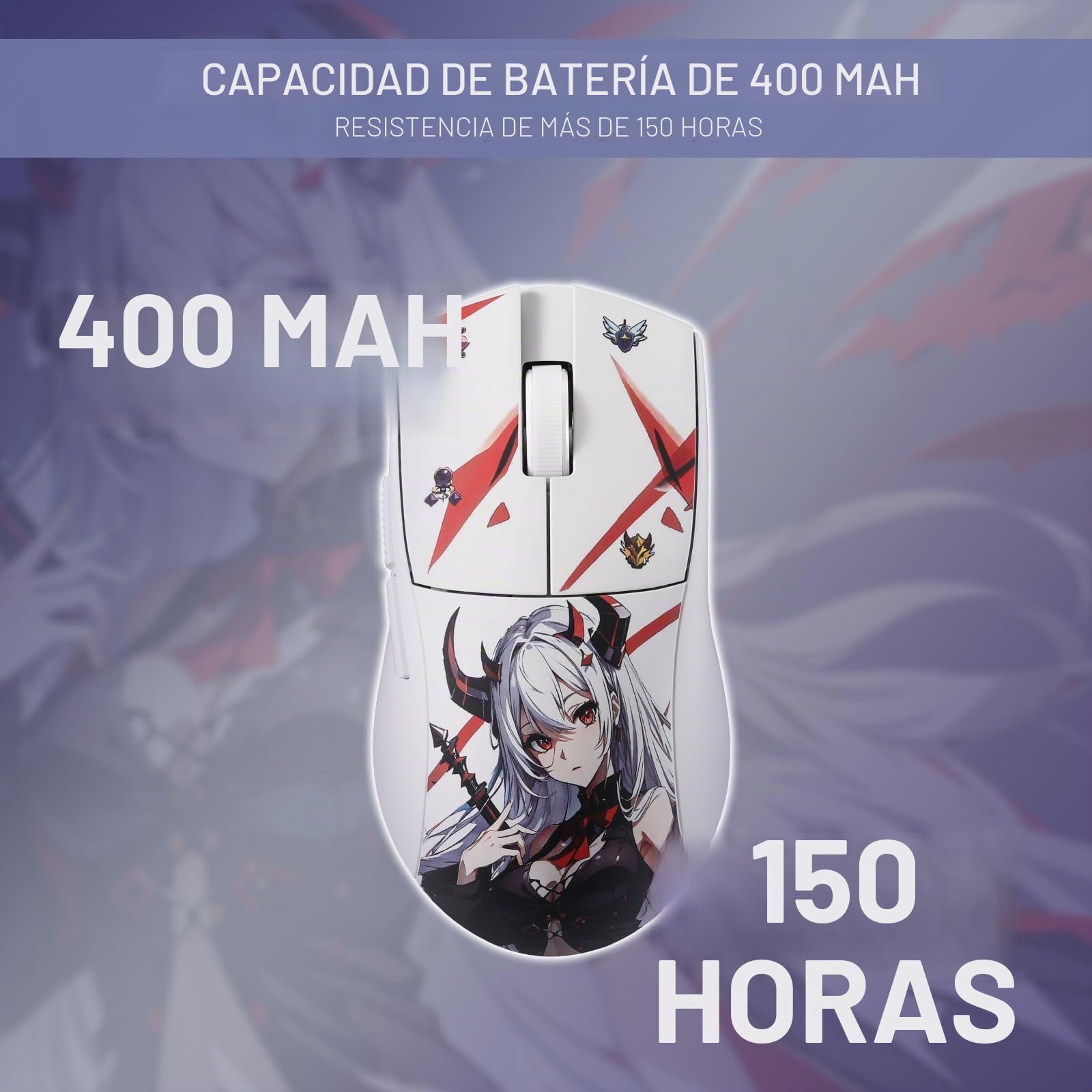 Redragon M916AK PRO - Ratón de juego de anime 3 modos, 42 G, ultraligero, 26 K DPI, conergonómico agarre natural, botones programables, software compatible