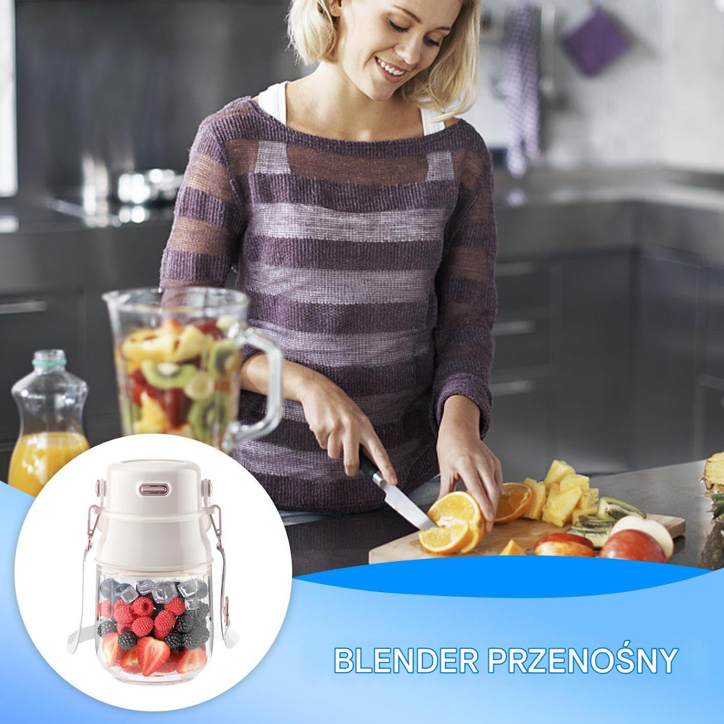Blender akumulatorowy Elektryczny Mały Shaker Mikser Do Koktajli | Osobisty Blender Kubkowy Sokowirówka Koktajle Proteinowe Kawa Sok Napoje Na Podróż Dom Kuchnia Kemping Piknik Plaża