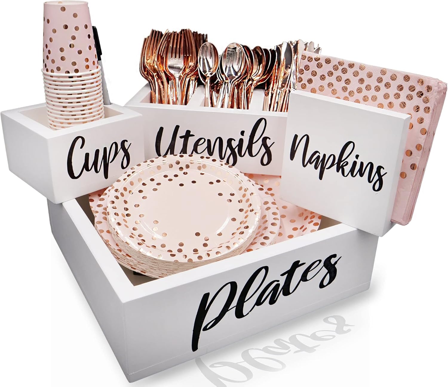 Rustic Sisters Kitchen Countertop Paper Plate Utensil