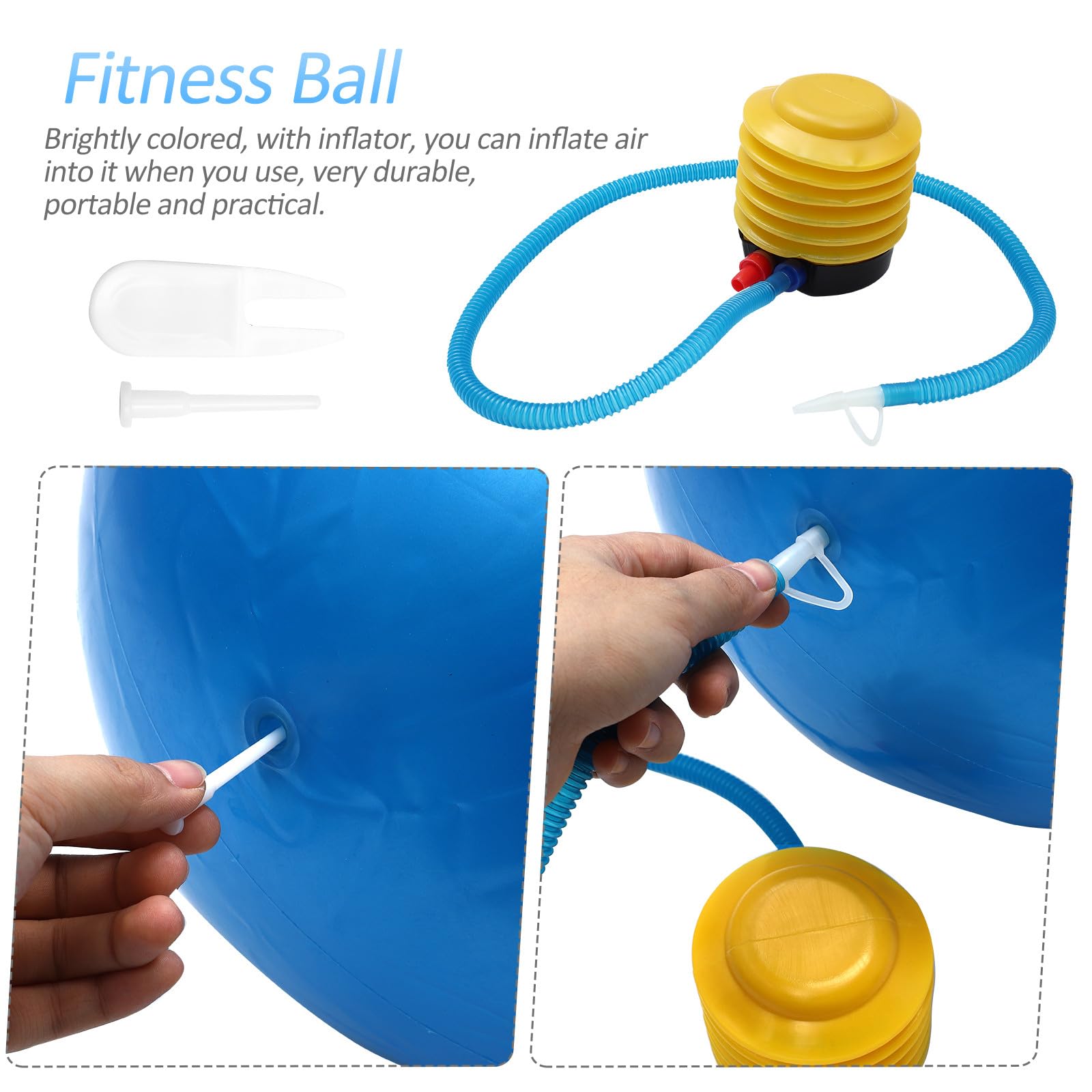 Palla Yoga Addensata a Forma di Arachide 45x90 Cm Blu
