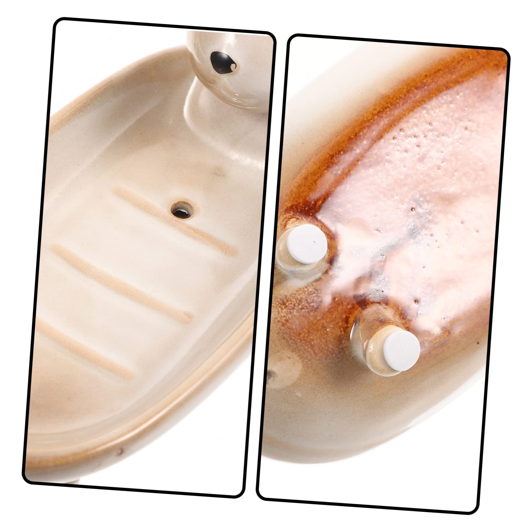 Keramik Seifenschale in Beige mit Hasenform für Bad und Dusche