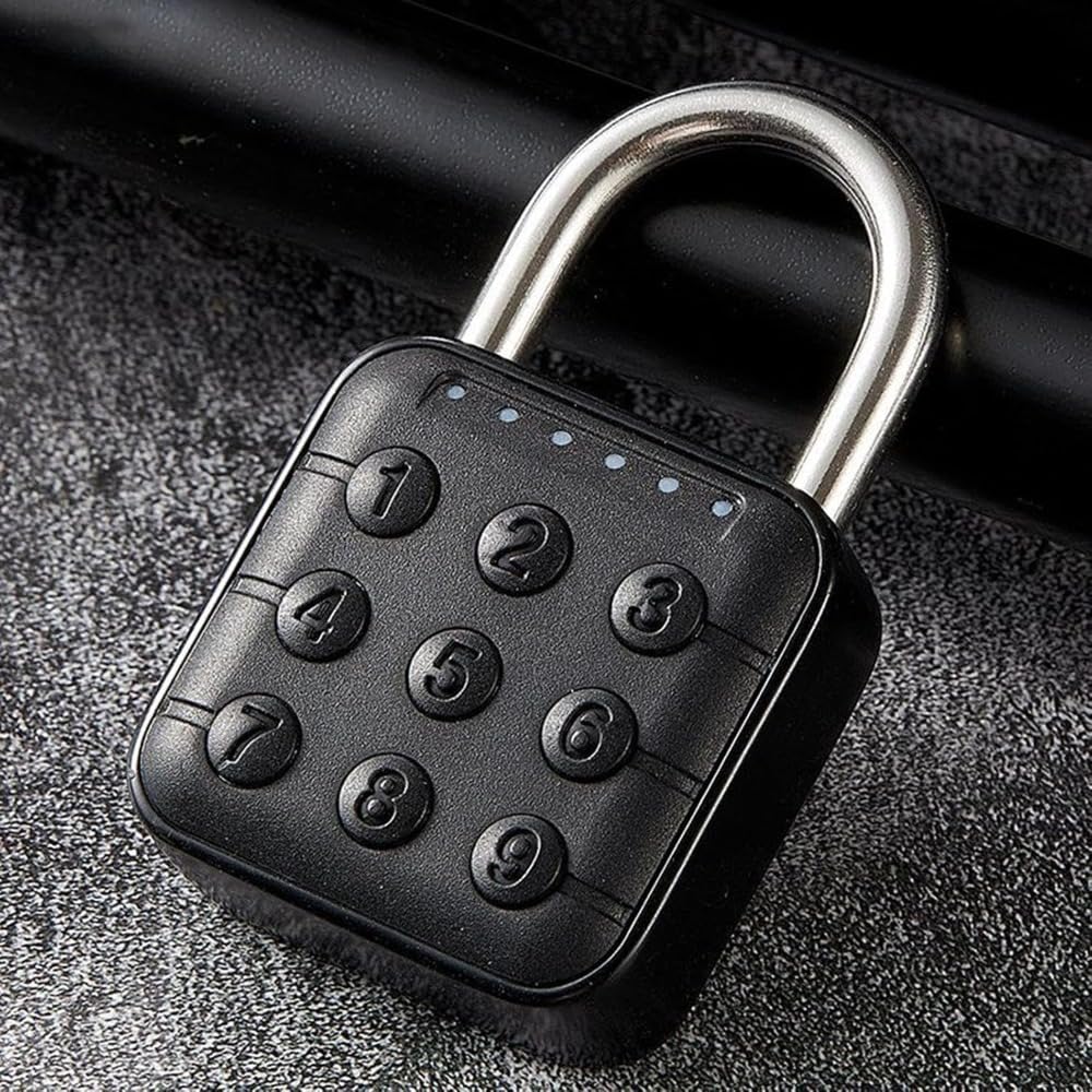 Lucchetto a combinazione con pulsante a pressione, 6 codici password, serratura digitale portatile resettabile, per armadietti, valigie, recinzioni, valigie