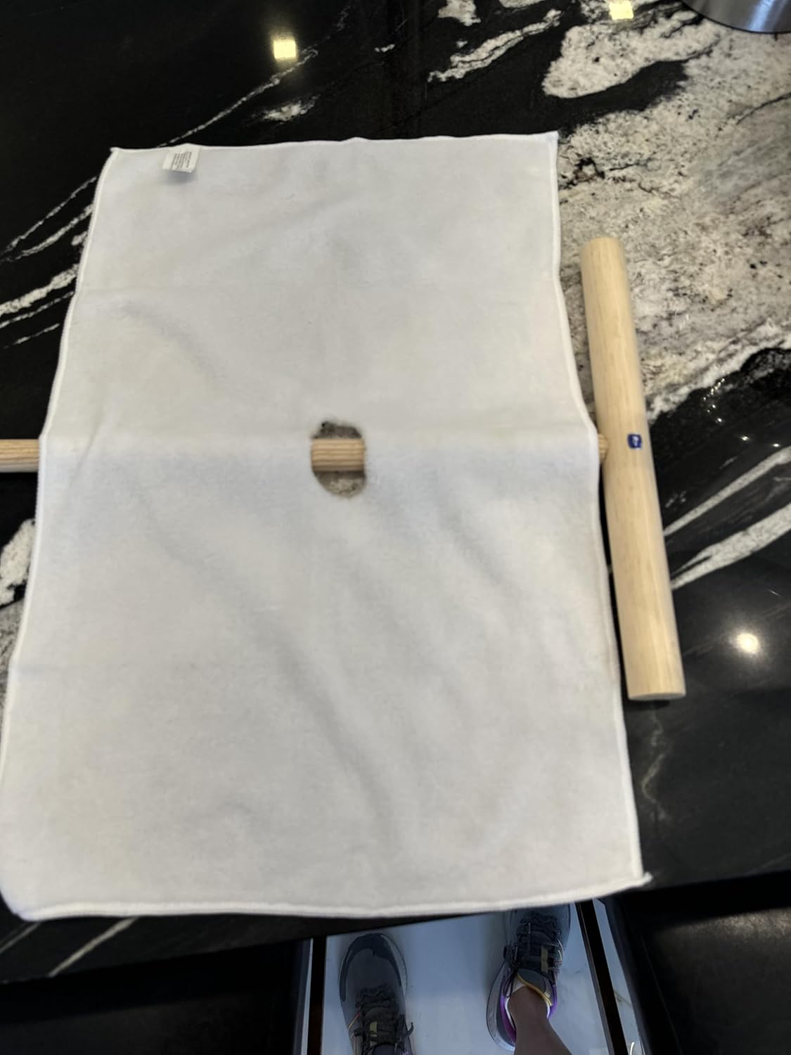 Set of Two Wood Stick MOP. The Cuban mop Stick in T Shape. It is The Traditional Cuban mop. Palo de atrapear Cubano with one Microfiber