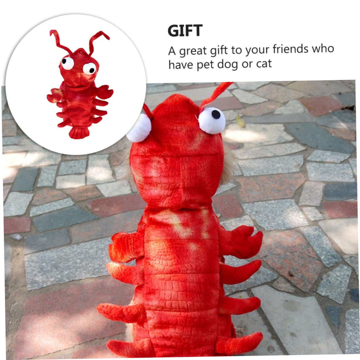 DOITOOL Disfraz de Langosta Roja para Perros, Ropa Cómoda de Algodón para Halloween y Ocasiones, Diseño Original y Divertido Que No Daña el Pelaje