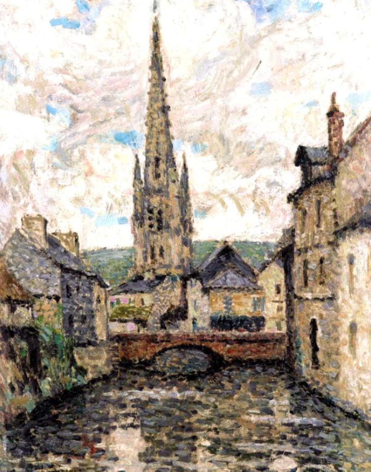 Pintura por números para principiantes de Henri Le Sidaner Iglesia 7