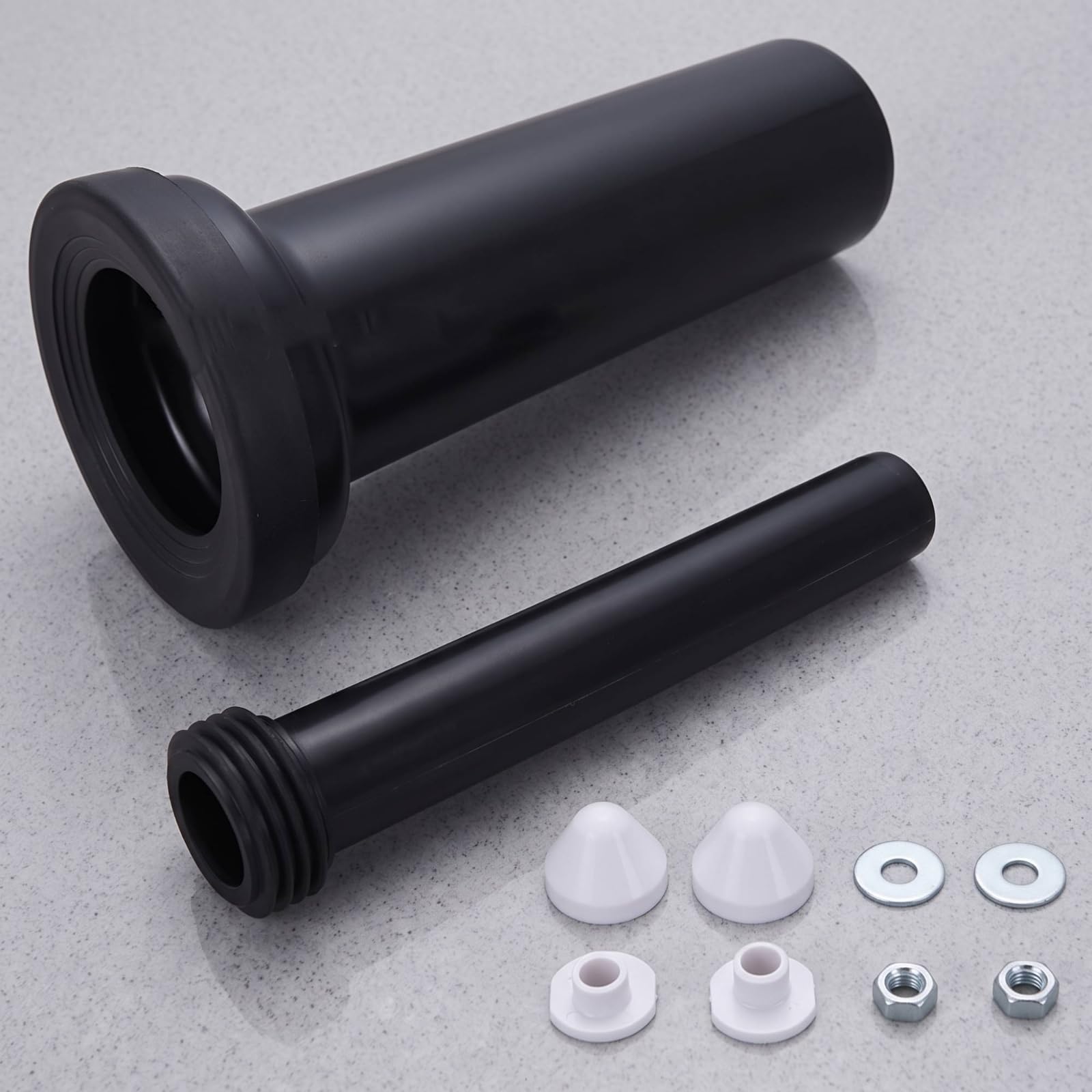 Tubo di Scarico WC Facile da Instre, Tubo Nero Da 30 Cm + Kit Viti 538 G