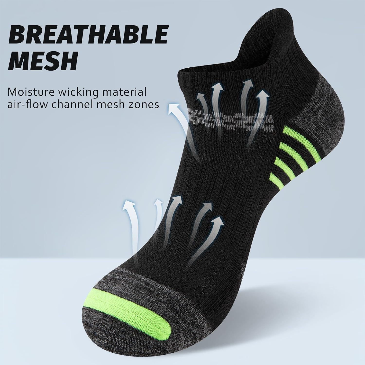 Heatuff Mens Ankle Socks Athletic Socks for Men Low Cut Breathable Cushioned Casual Socks（7 Pairs）