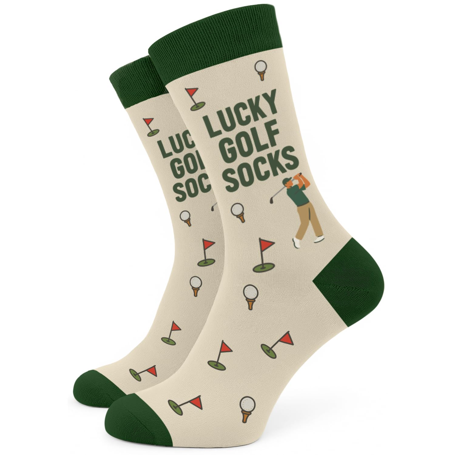 Sc Products Men's Lucky Golf Socks Funny Golf Gifts For Uk | Cotton Size 6-12 Novelty Socks Dad Gift For Golfer Fathers Day Golf Gifts For Grandad | Golfing Accessories Father's Day Presents For Golfers