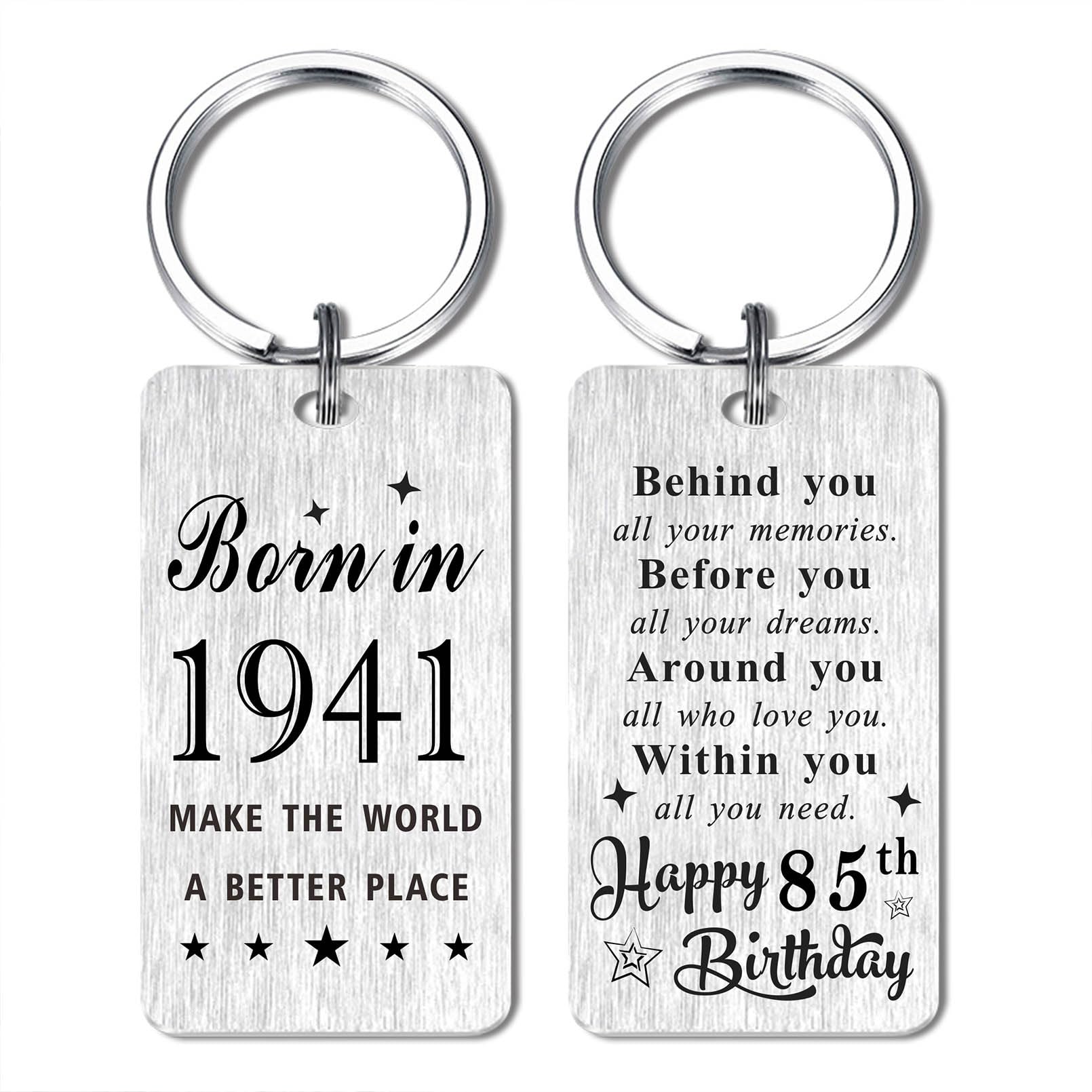 Gezxin Happy Birthday Keychain Gifts for Women Men- Personalized Steel Bday Keychain- Make The World A Better Place