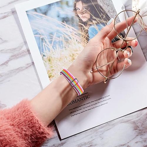 Miniatura 6 de Mi Band 3 pulsera elástica, 5.3 "-8.3" correa ajustable transpirable suave de nylon banda elástica de reemplazo con marco de metal compatible con Mi