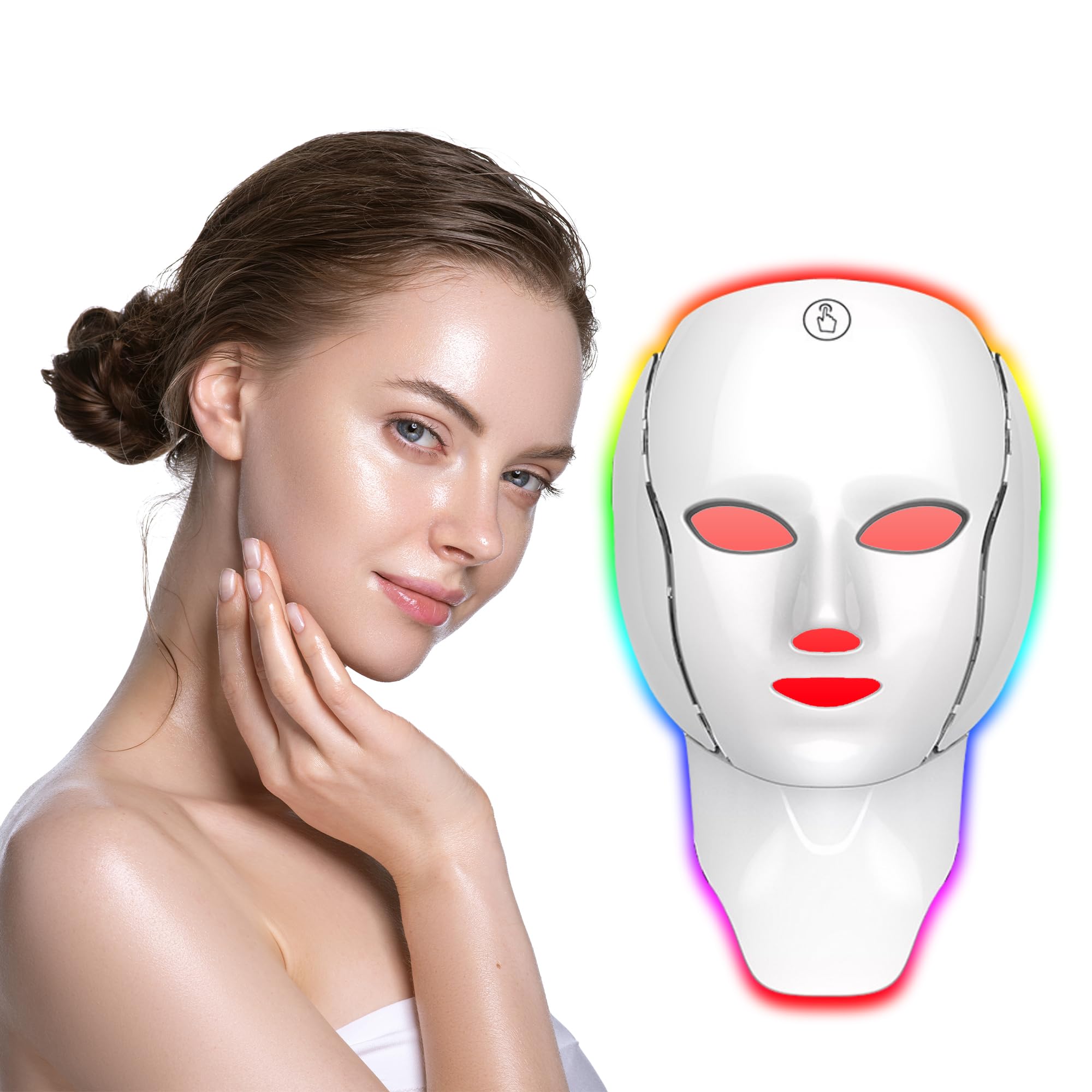 retime Pure LED Mask フェイスマスク New Upgrades-LED Light Therapy Mask, 7 Colors Face Light Therapy