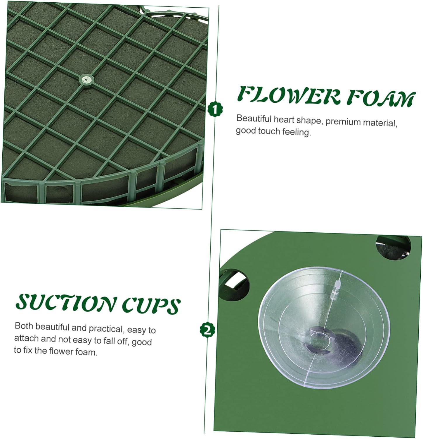 STOBOK Heart-Shaped Floral Foam Blocks Flower Sponge Foam with Suction Cup - Ideal for Wedding Car Floral Mud Valentine's Day Decors - Florist-Grade for Dried Flower Arrangements