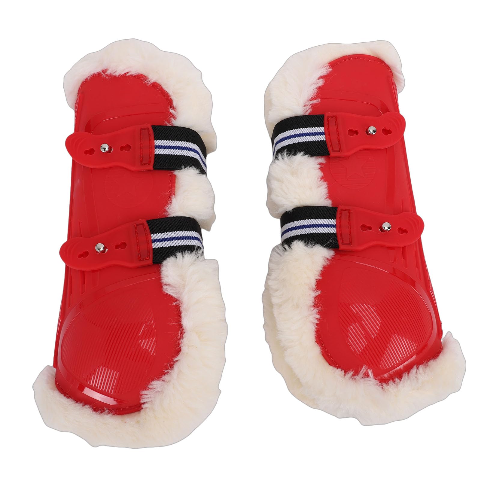 Benda Protettiva per Le Gambe del Cavallo, Guscio in PU Resistente, Fodera in Morbida Lana Sintetica, Design ergonomico del Contorno per Saltare Sangue Caldo, purosangue Medi e
