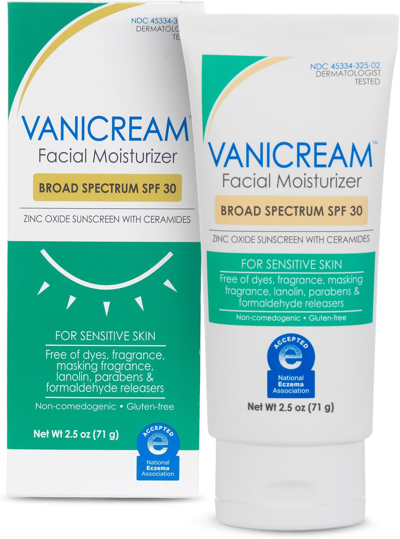 Vanicream Facial Moisturizer with SPF 30-2.5 fl oz - Formulated Without Common Irritants for Those with Sensitive Skin