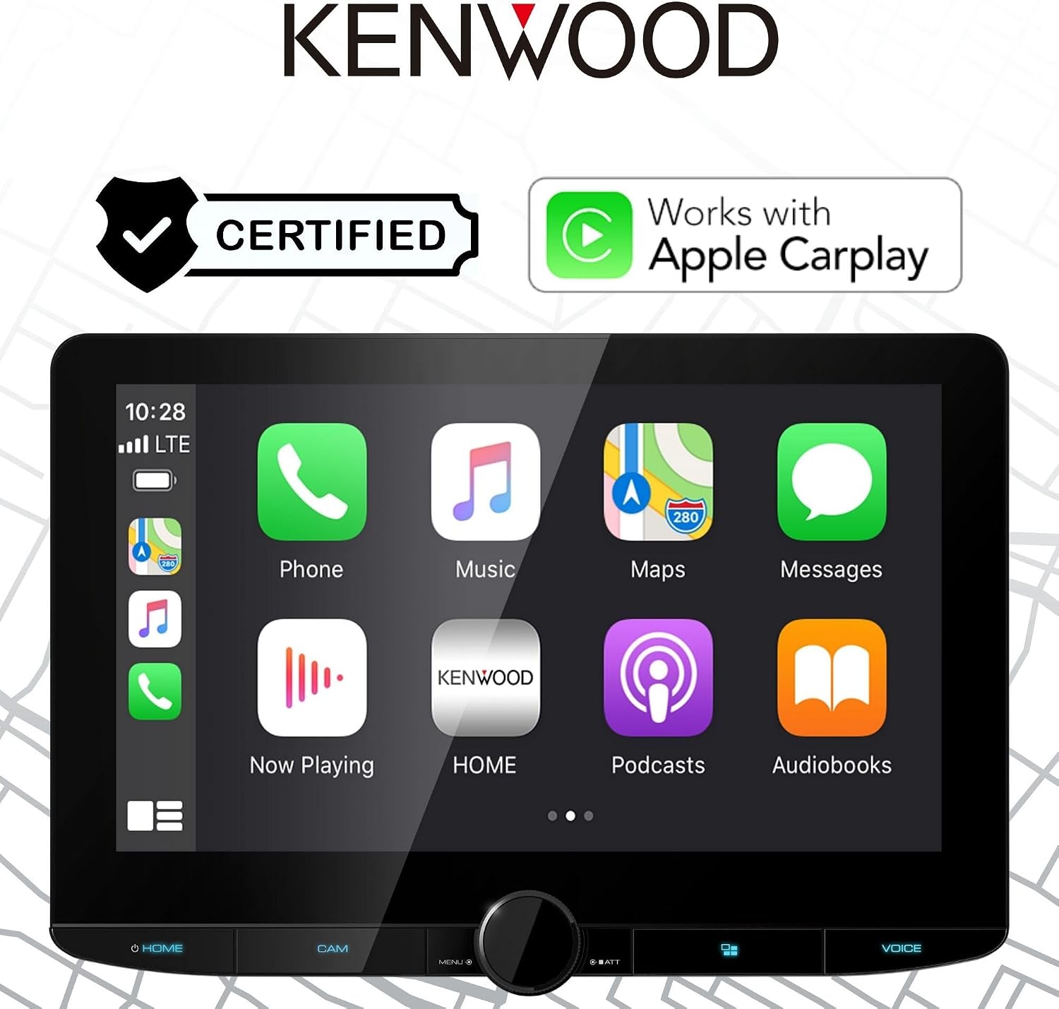 Kenwood DMX1037S 10.1" High Definition Car Stereo Receiver with Capacitive Touch Panel
