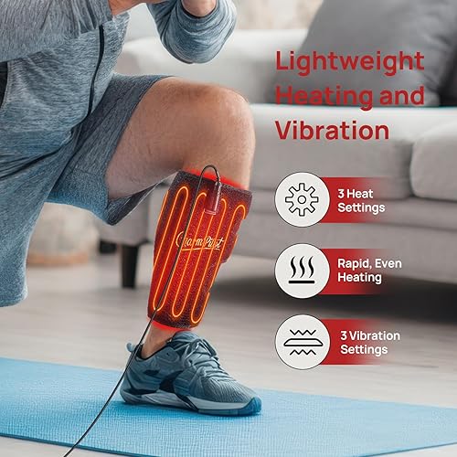 Miniatura 6 de Dispositivo de terapia de luz roja para masaje de pantorrillas y piernas, envolturas de terapia de luz infrarroja, calefacción vibratoria para