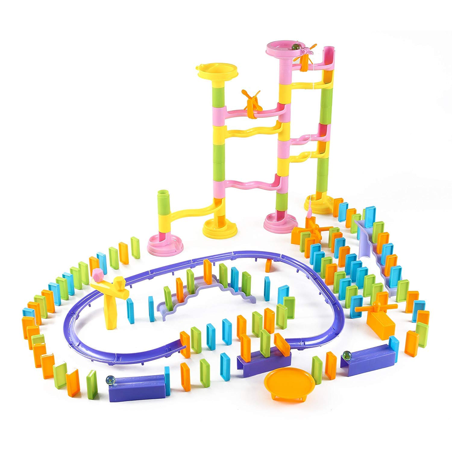 Magicwand® Set of Educational Domino Rally Building Blocks Racing Tile Game (188 Pcs)